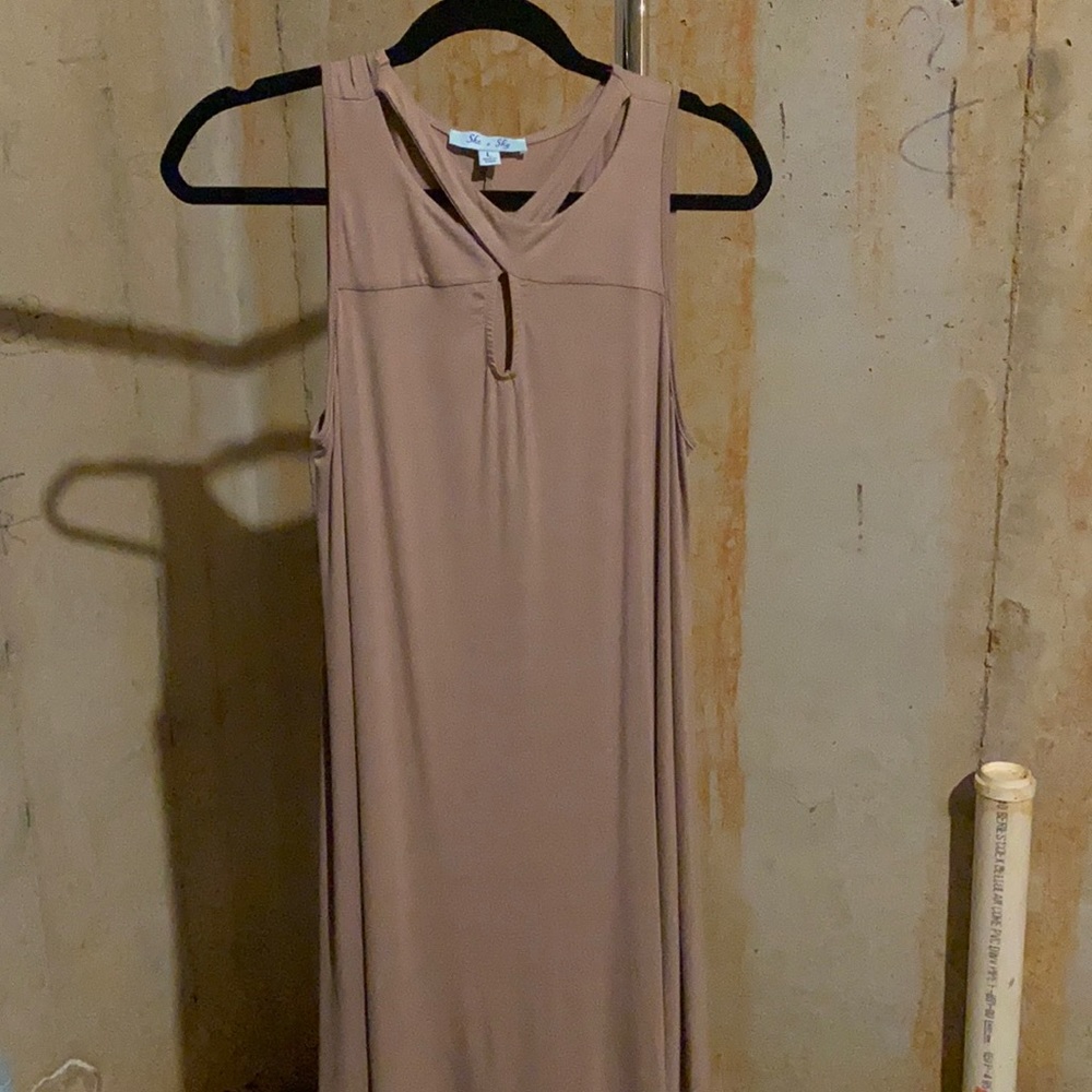 She+sky tan dress